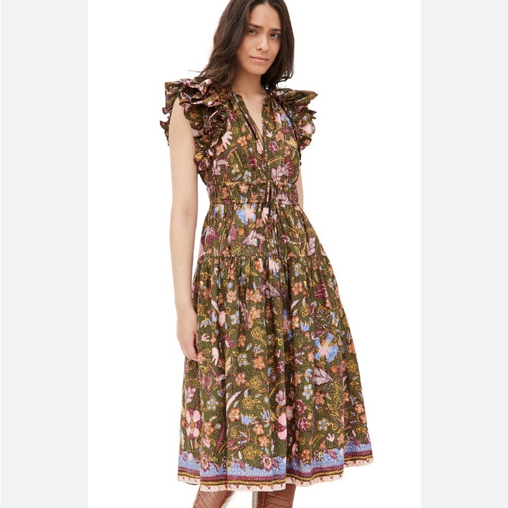 Ulla Johnson Dress Arina Pine Floral Spring Dress